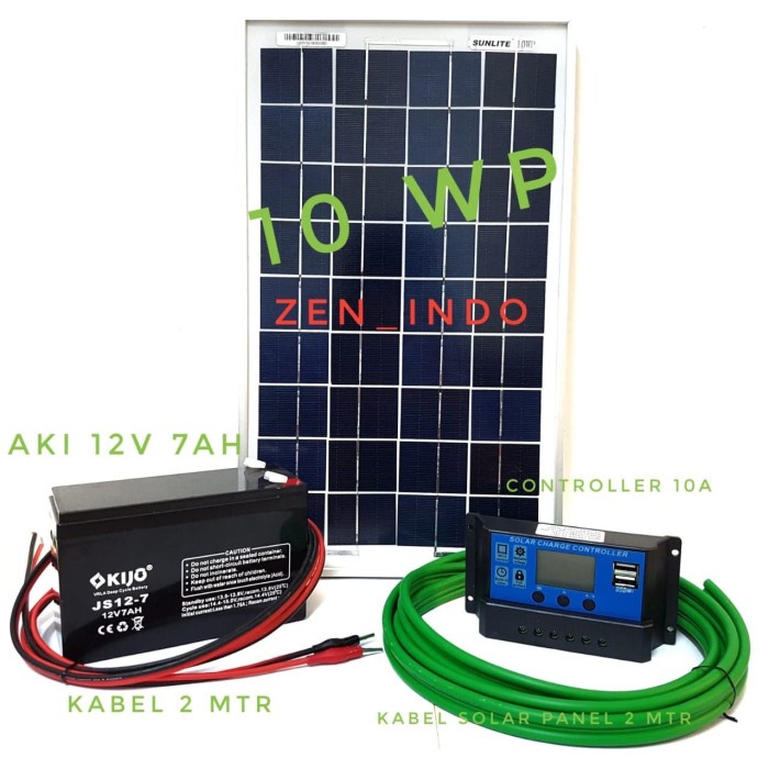 Jual Terlaris Paket Hemat Solar Panel Surya 10Wp, Solar Controller 10 A ...