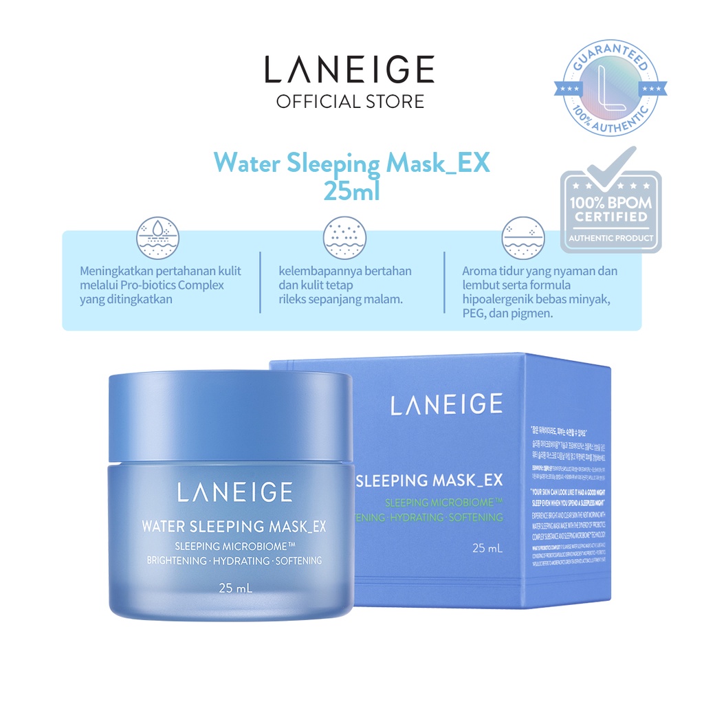 Jual Laneige Water Sleeping Mask_EX 25ml Shopee Indonesia
