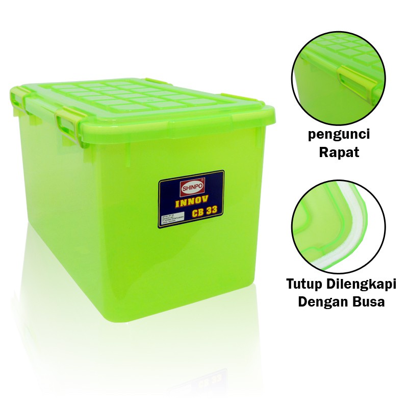 Jual SHINPO Kotak Penyimpanan Kontainer Plastik 33 L Organizer Storage ...