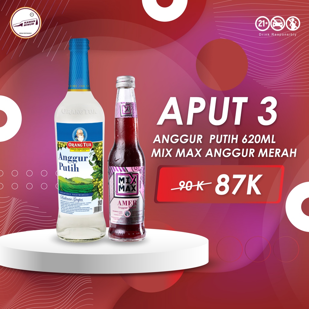 Jual APUT 3 (Anggur Putih 620mL + Mix Max Anggur Merah) | Shopee Indonesia