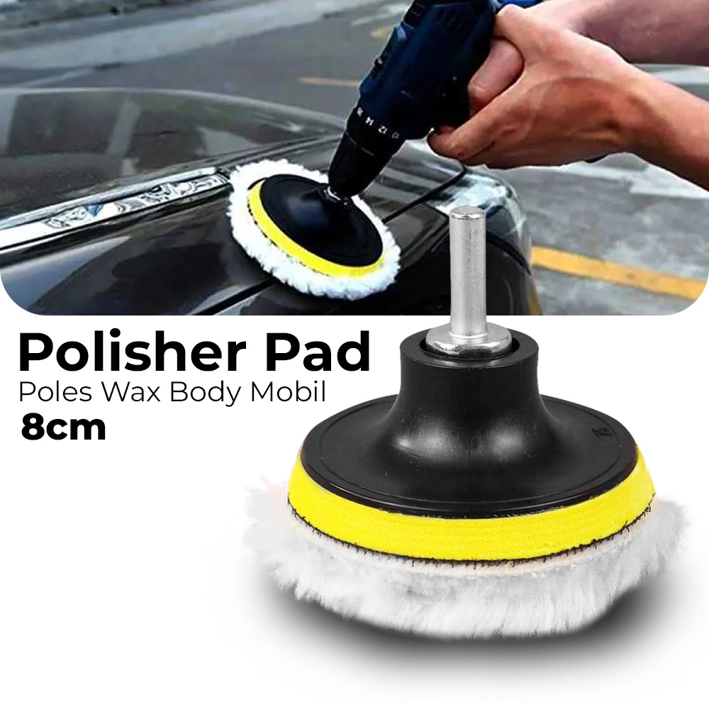 Jual Topbo polisher pad wol poles wax body mobil 8 cm 345ia black white ...