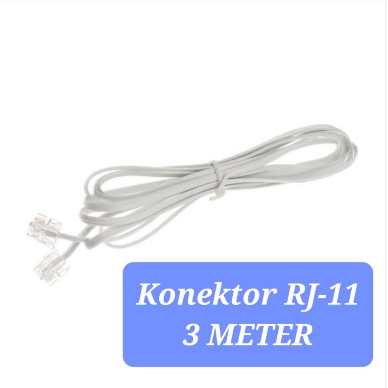 Jual KABEL TELEPON KONEKTOR 3 METER RJ 11 CABLE | Shopee Indonesia