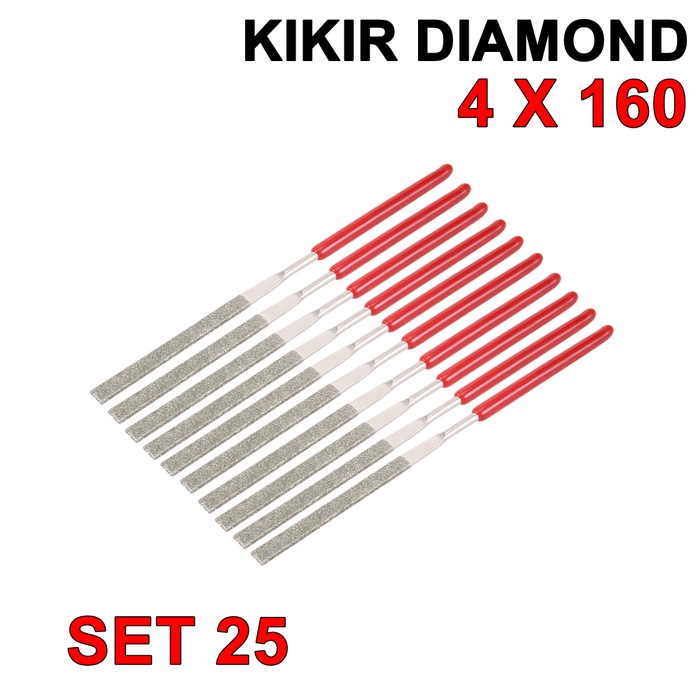 Jual Kikir 4 x 160 mm SET 25 pcs Files Diamond 4mm X 160mm Flat Rata ...