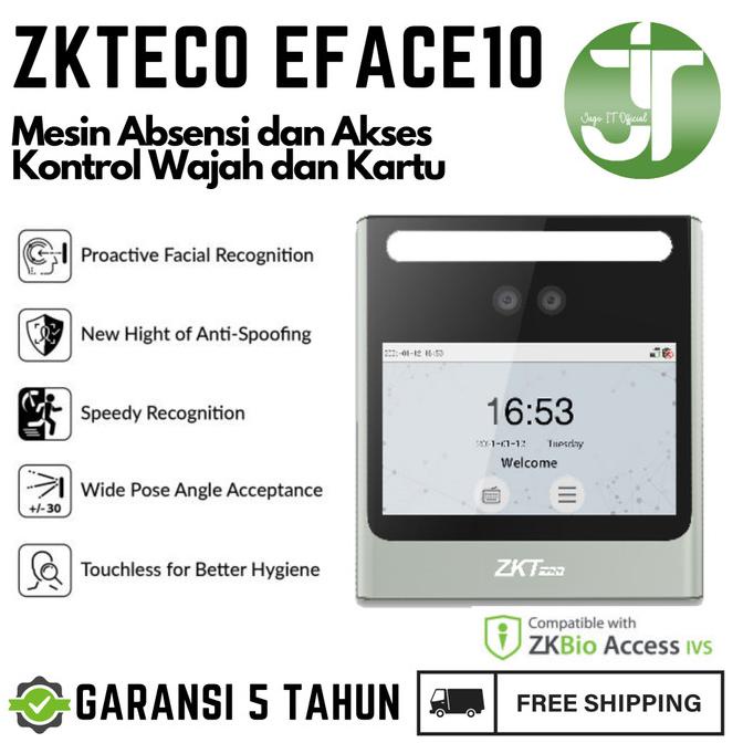 Jual Mesin Absen Wajah dan Akses Kontrol RFID ZKTeco EFACE 10 Garansi ...