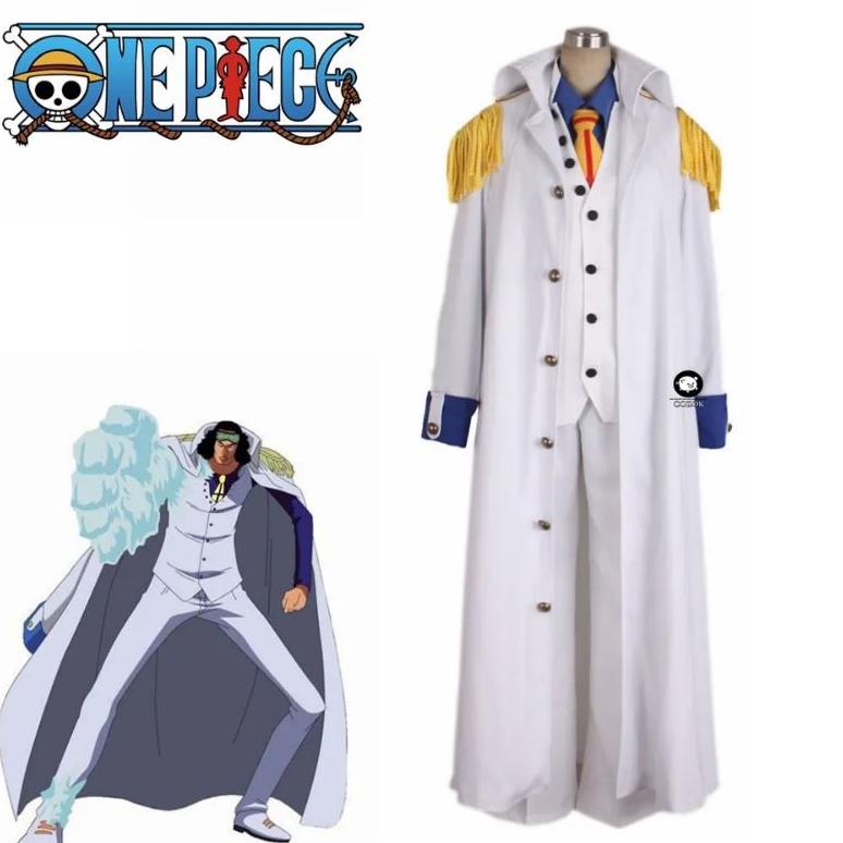 One piece Aokiji Kuzan Navy Admiral Uniform Cosplay Costume