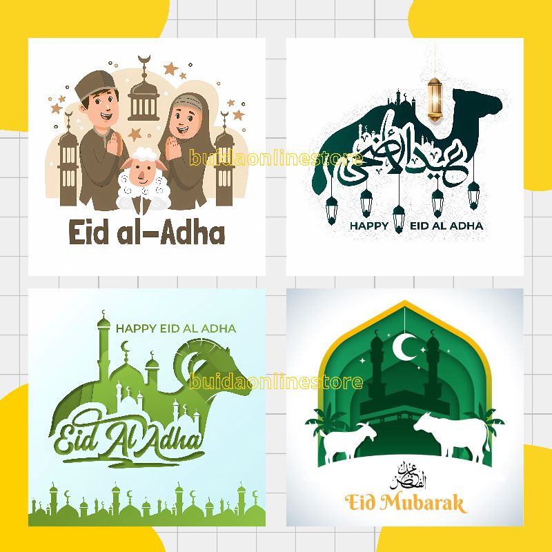 Jual Motif G Sticker Kartu Ucapan Stiker Selamat Hari Raya Idul Adha ...