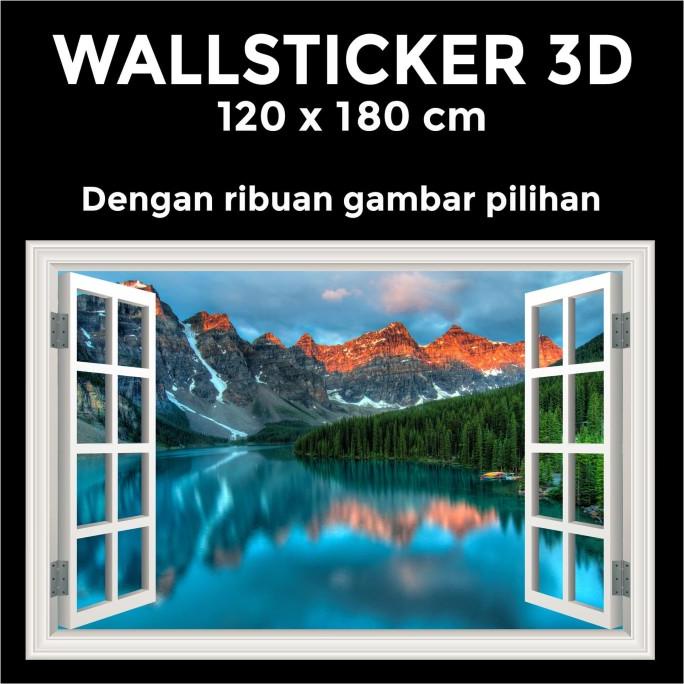 Jual Wall Sticker 3D Wallpaper 3D Jendela Terbuka 120 x 180