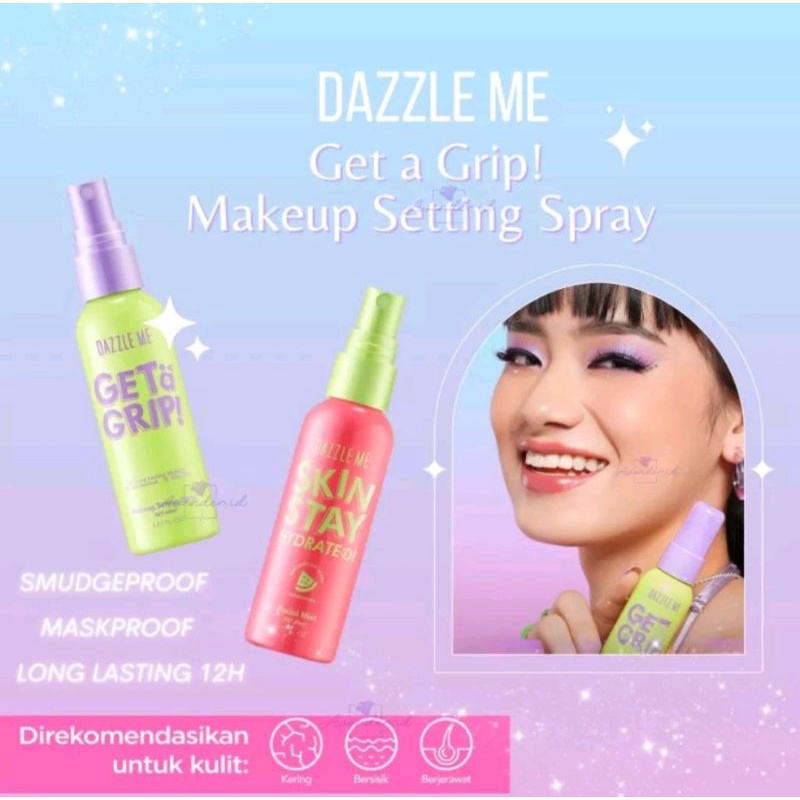 Jual Dazzle Me Skin Stay Hydrated Facial Mist & Get A Grip Setting