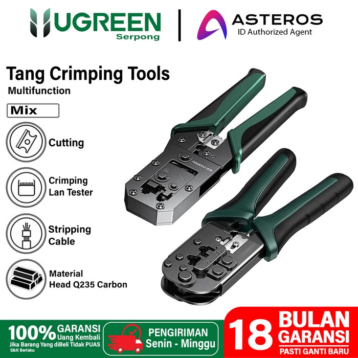 Jual Tang Crimping Tool Rj45 Rj11 Lan Network Cable 6p 8p Anti Gagal Ugreen Shopee Indonesia