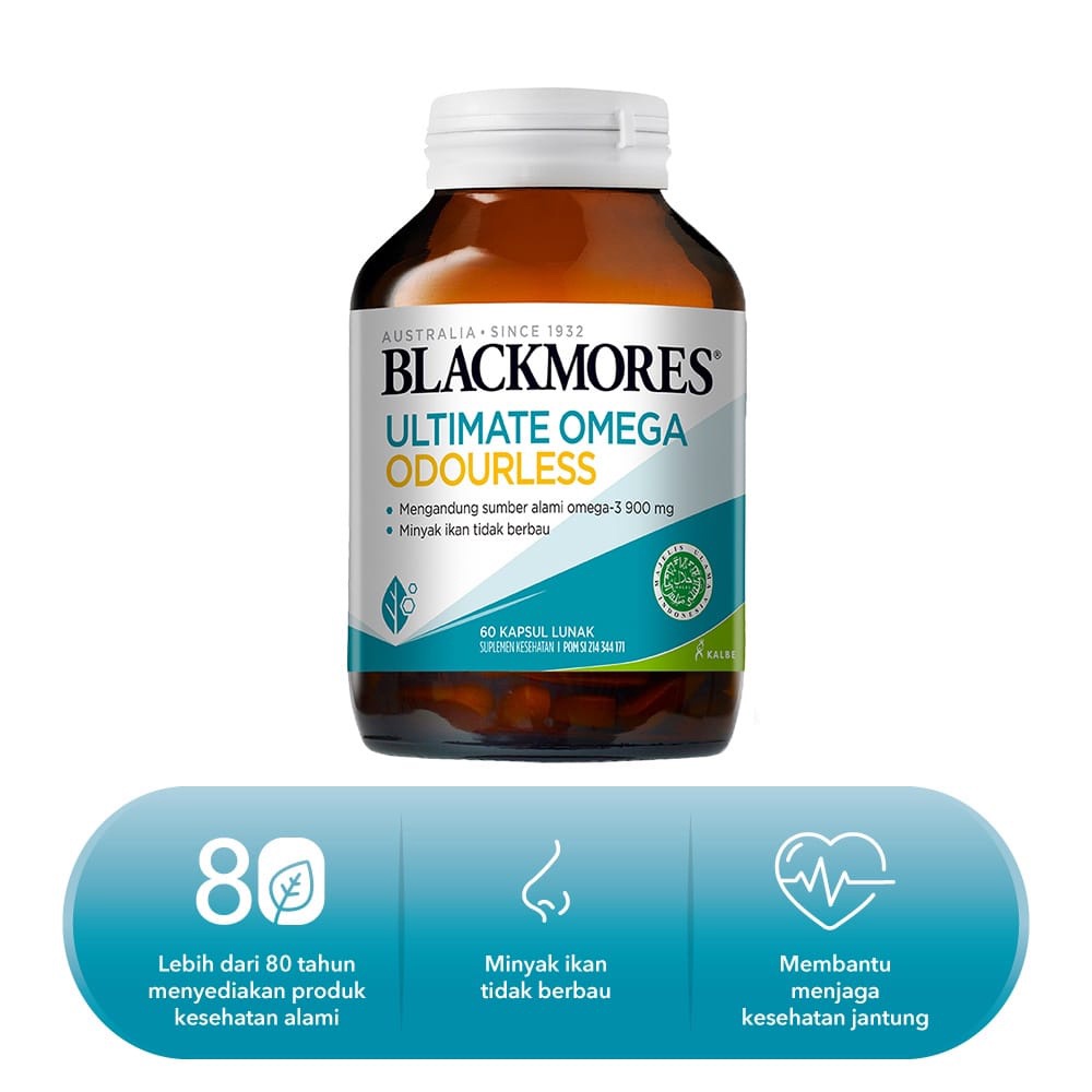 Jual Blackmores Ultimate Omega Odourless Isi 60 Caps / Minyak Ikan ...
