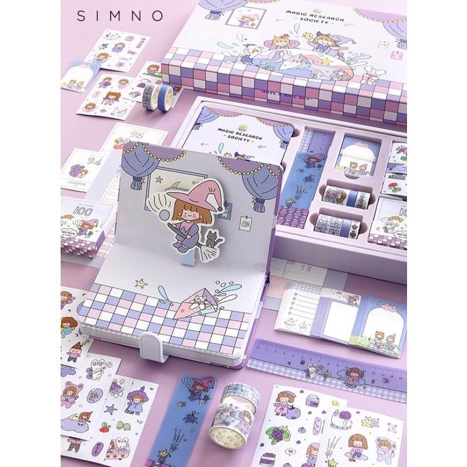 Jual diary book set cute kawaii hampers party gift box stiker Shopee