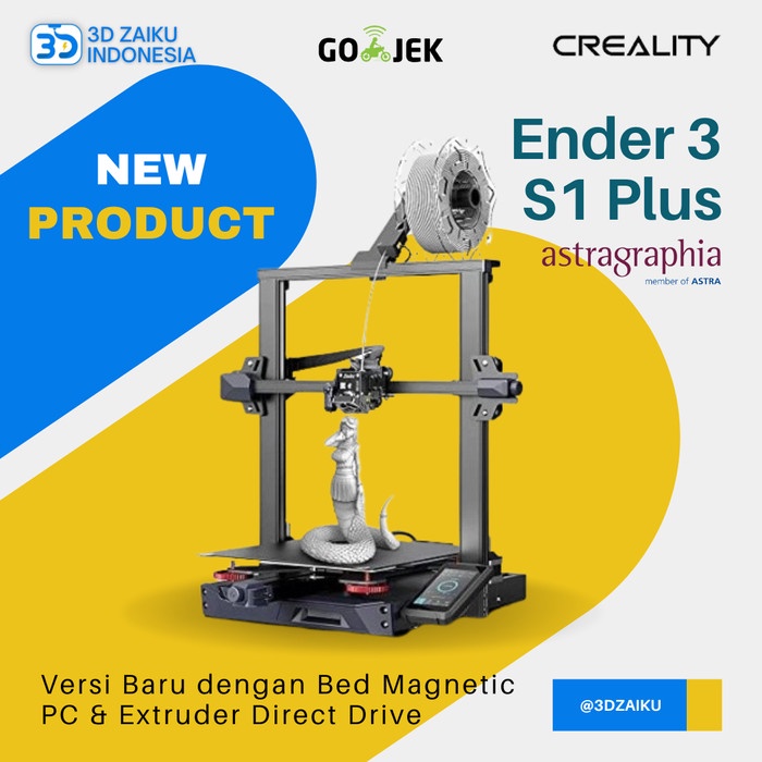 Jual Creality Ender 3 S1 Plus 3D Printer Autoleveling Direct Drive ...
