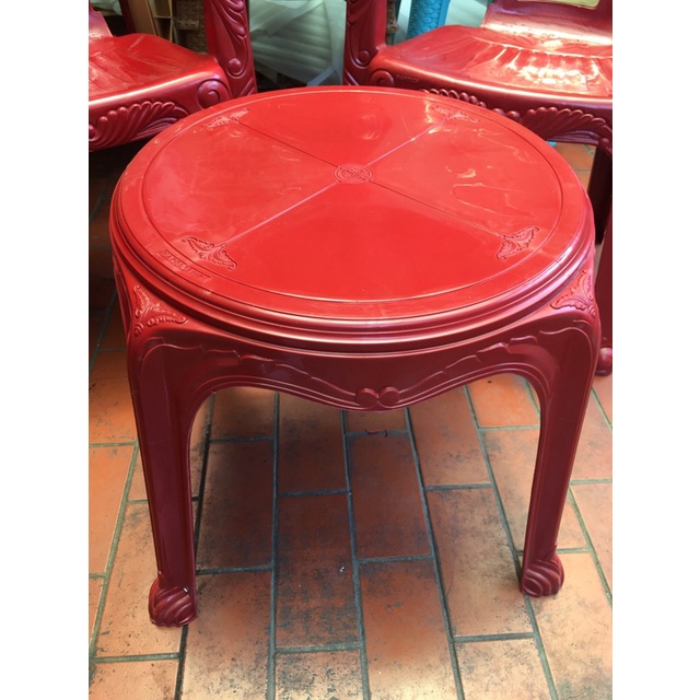 Jual Best Seller Meja Tamu / Meja Teras Bulat Plastik Merah Napolly ...