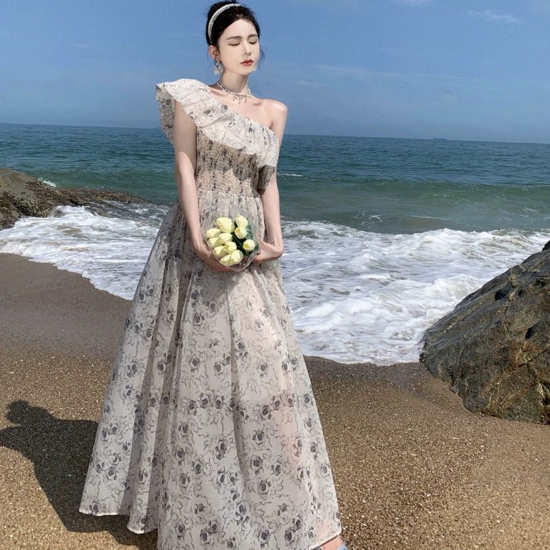shopee beach dress Dress Pantai Shopee Floral Maxi Dress Jual Dress Pantai Backless Import  Premium Casual Summer Dress