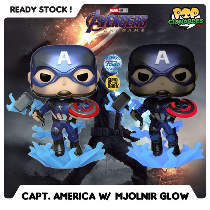 Funko POP! Marvel Avengers Endgame #1198 Captain America (Metallic - Glows)  New