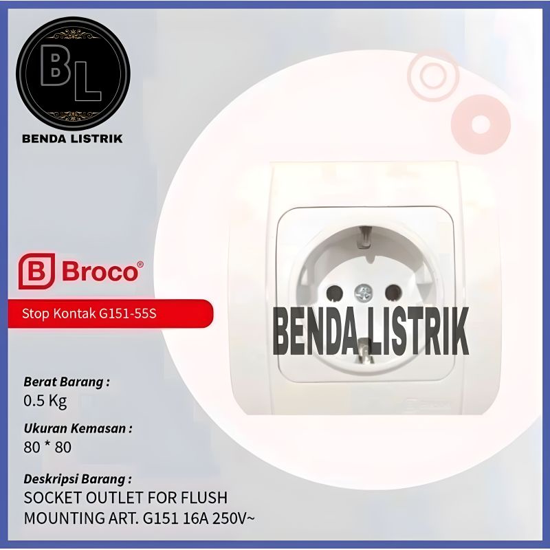 Jual IB Stop Kontak Arde Galleo Broco G151 - Socket Outlet Inbow White ...