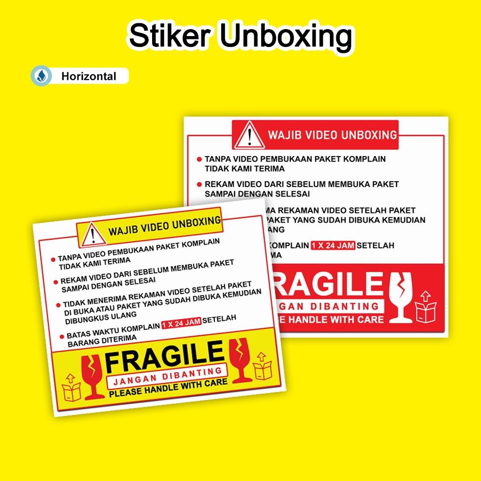 Jual Stiker Wajib Video Unboxing Anti Air Sticker Tempel Label Paket Pengiriman Stiker Buka