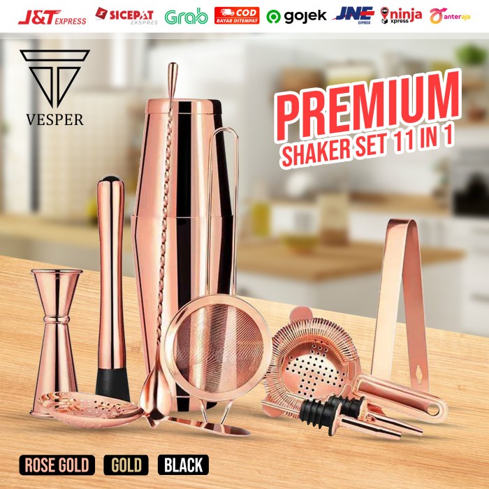 Jual PROMO PREMIUM BOSTON SHAKER SET 11PCS BARTENDER TOOLS / PAKET ...