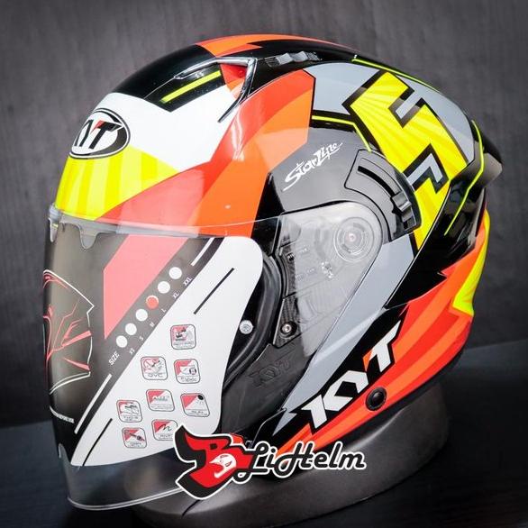 Jual HELM KYT NFJ FLUX JAUME MASIA REPLICA HALF FACE Shopee Indonesia