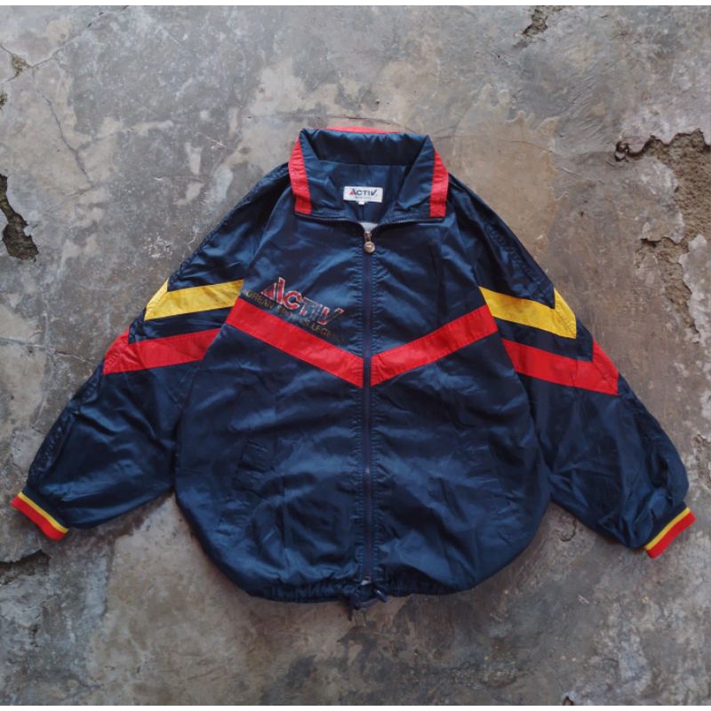 Jual Activ Windbreaker Colorblock Vintage Threetone Jacket Shopee