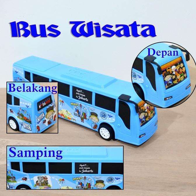 Jual Mainan Anak Mobil Diecast Bus Wisata Friction Bis Parawisata Rkc ...