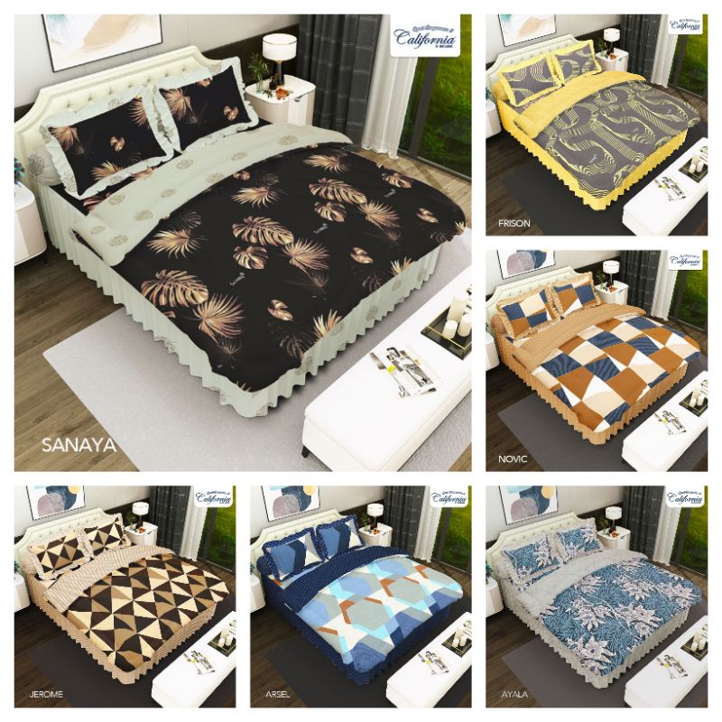Jual BED COVER CALIFORNIA Original Sprei Rumbai King dan Queen Etalase