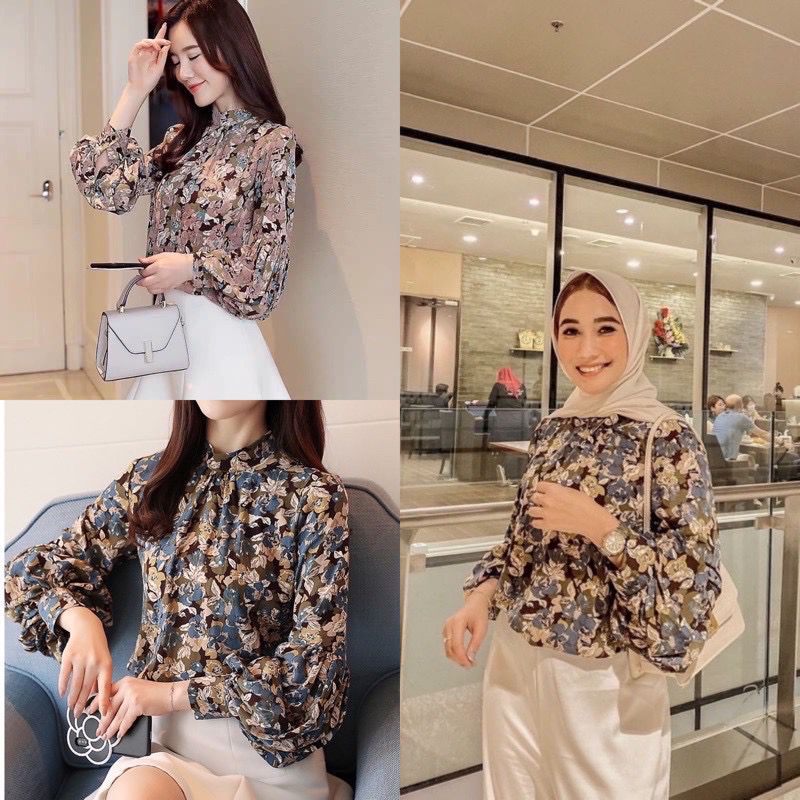 Jual Bju Blous Gaya Korea Kemeja Blouse Wanita Outfit Cewe Viral 2023