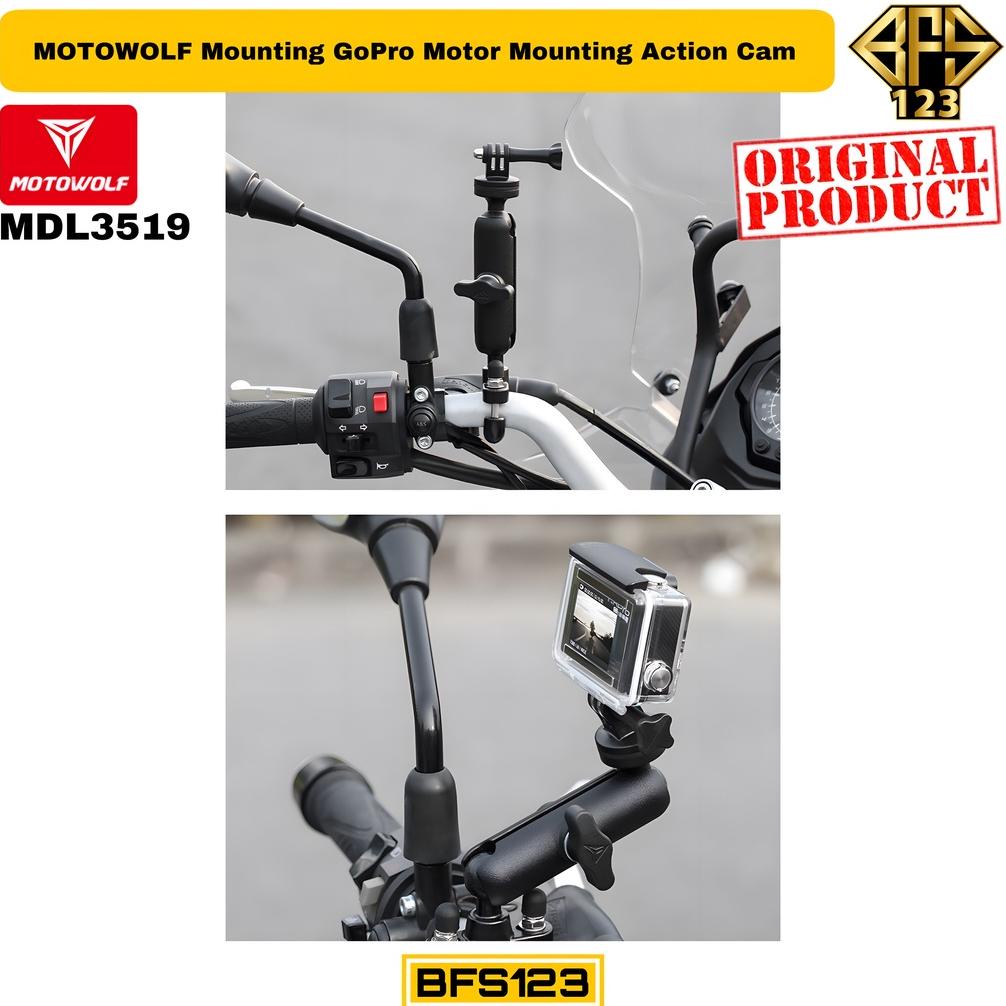 Jual Populer Motowolf Mounting Gopro Motor Bracket Stang Spion Mounting ...