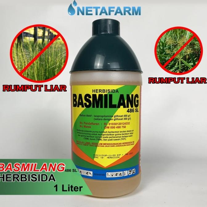 Jual Herbisida Basmilang 486sl Glifosat Pembasmi Rumput Liar 1 Liter