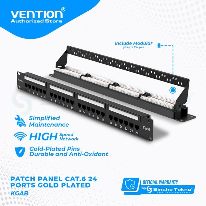 Jual Vention Network Patch Panel Gigabit Ethernet LAN RJ45 Wall ...