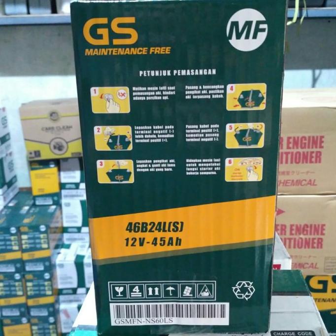 Jual Aki Mobil / Battery Gs Astra Type Gs Mf 46B24Ls / Ns60Ls 12V 45Ah