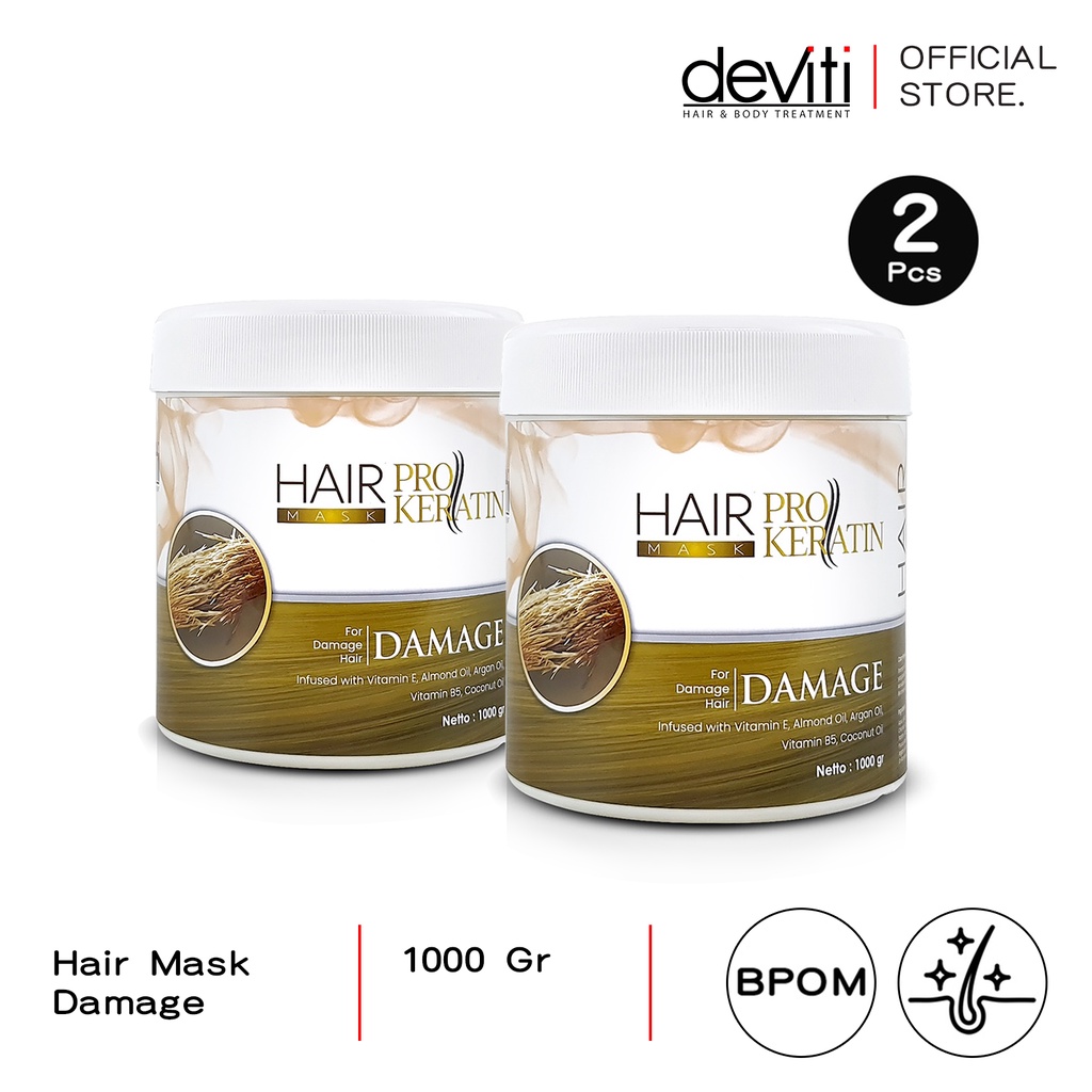 Jual deviti Combo 2 Hair Mask Damage Pro Keratin 1 KG Masker Rambut ...