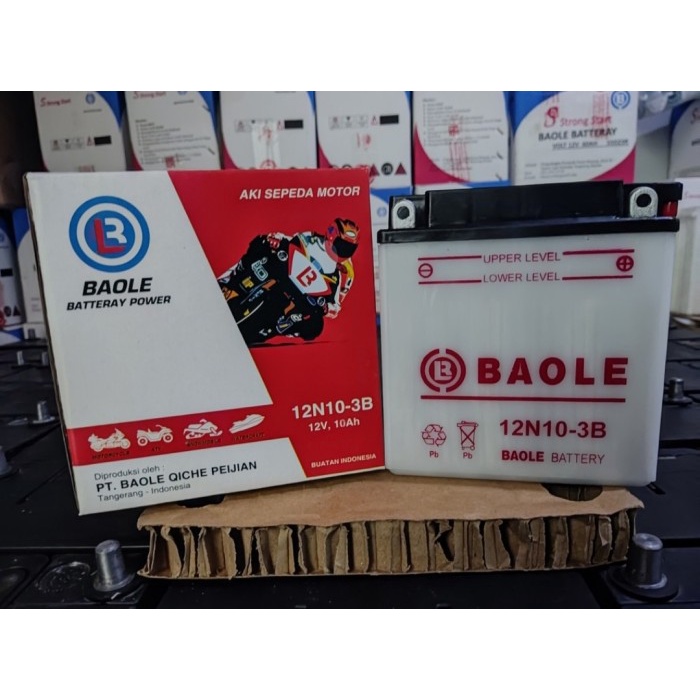 Jual AKI MOTOR 12N10-3B MOTOR RODA 3 BAOLE ORIGINAL 10 AMPERE | Shopee