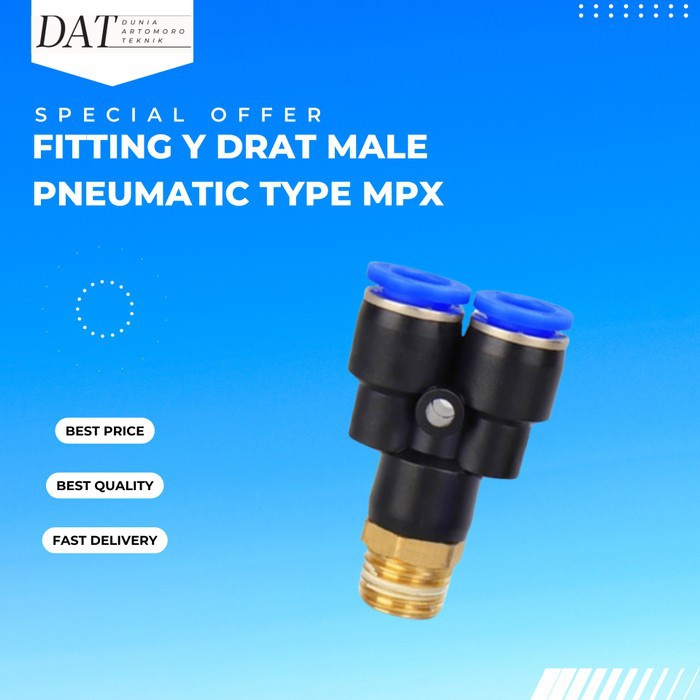 Jual MPX 06-02 Fitting Y Drat Bawah Slip Lock Selang 6mm Drat 1/4 Inch ...