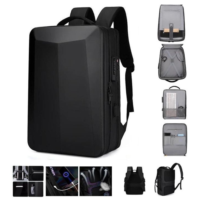 Jual Tas Laptop Backpack Hard Shell 15.6Inch Travel Abs Anti Thief ...