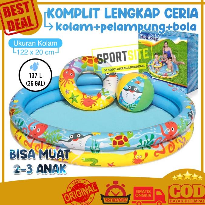 Jual Bestway Inflatable Play Pool Set For Kids Kolam Renang Anak 51124 ...