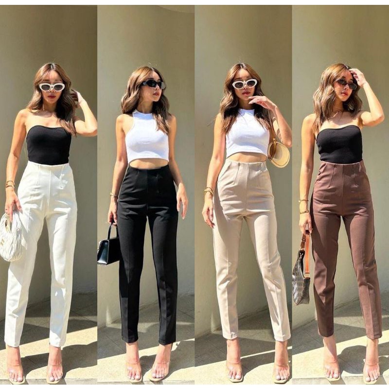 Jual PMT123 promthong Highwaist zipper samping impott bangkok | Shopee ...