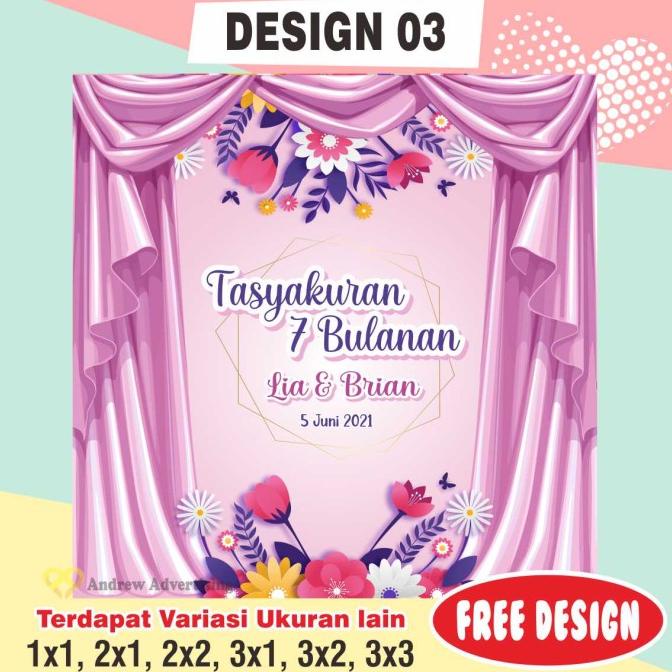 Jual Spanduk / Backdrop Custom Tasyakuran kehamilan 4 bulanan / 7