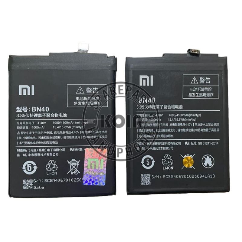 BATERAI/BATRE/BATTERY XIAOMI REDMI PRIME/REDMI PRO/BN40/BN-40 ORIGINAL