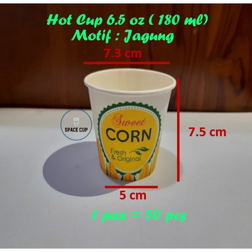 Jual Paper Hot Cup Gelas Kertas 6 5 Oz 180 Ml Jagung Isi 1000 Pcs