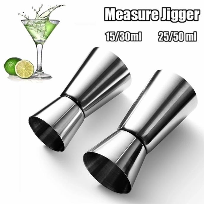 Jual Double Jigger Stainless Measuring Measure Cup Gelas Ukur Takar Minuman Shopee 1523