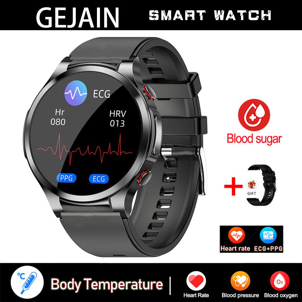 New Blood Glucose Smartwatch ECG PPG Monitoring Heart Rate Blood Pressure  Body Temperature Oximetry Smart Watch For Men Women