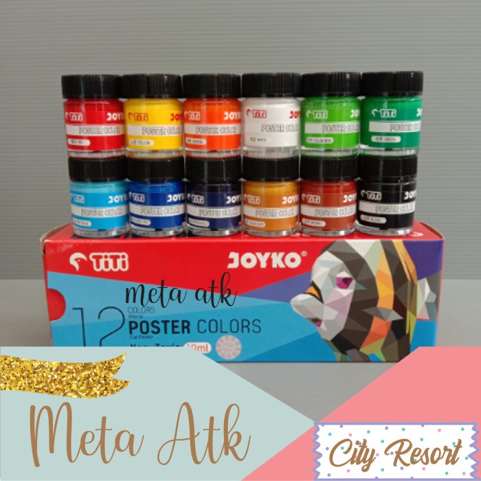 Jual Poster Color / Cat Poster Joyko Titi Poc-10Ml-12 Colors 1 Box 12 ...