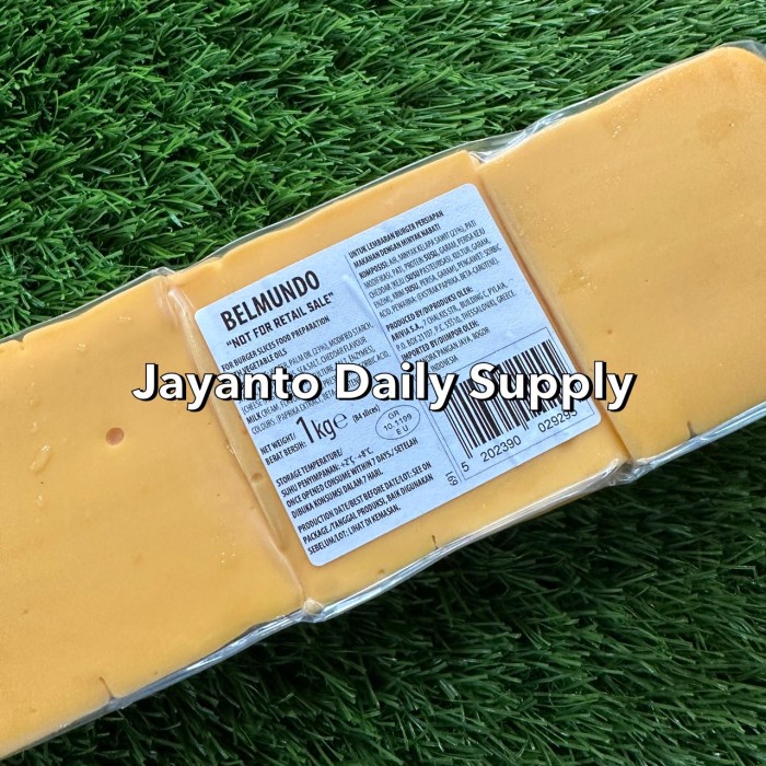 Jual Red Orange Cheddar Cheese 75 Slices Burger Belmundo 1Kg Halal