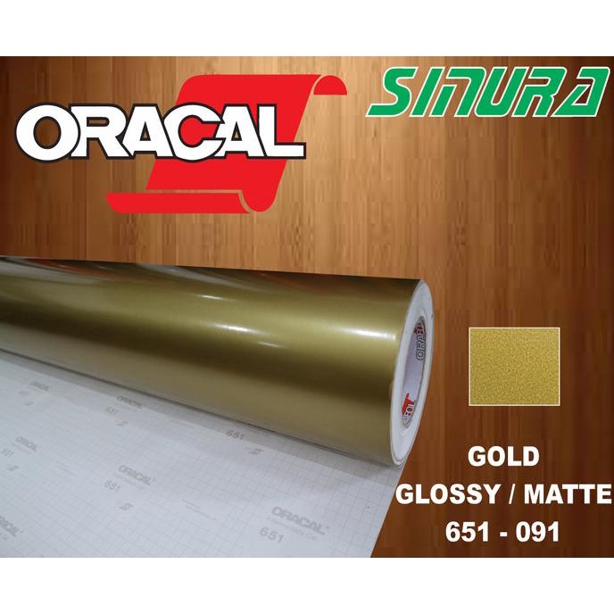 Jual Sticker Oracal 651 091 Gold Glossy Matte Shopee Indonesia