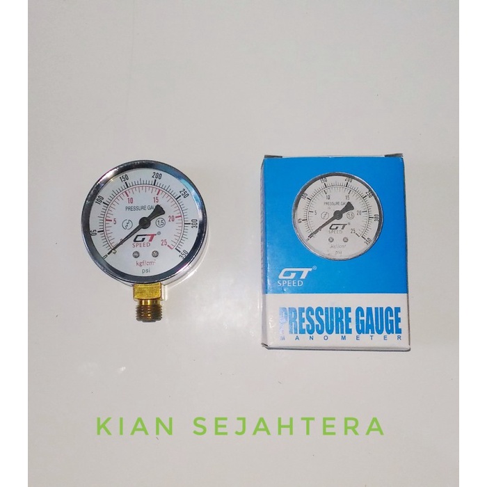 Jual PRESSURE GAUGE MANOMETER/ METERAN KOMPRESOR GT SUPER/ AMPER ANGIN