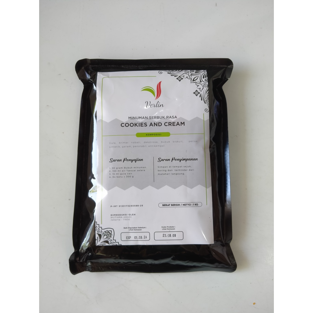 Jual NEW!! VERLIN rasa COOKIES AND CREAM powder drink minuman bubuk ...