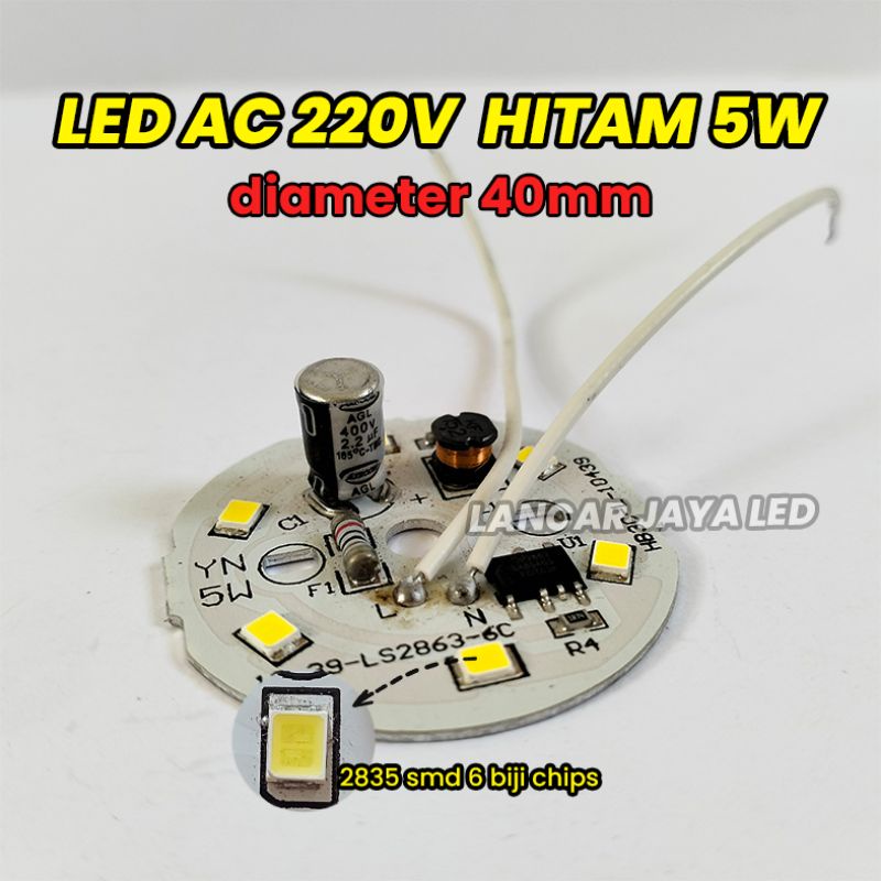 Jual PCB LED AC HITAM All Watt 3,5,7,7(custom)9,12,15,18,20,25,30 ...