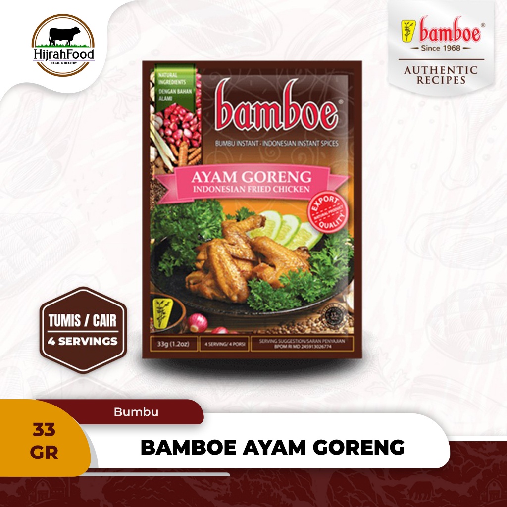 Jual Bamboe Bumbu Ayam Goreng Indonesian Fried Chicken Spice Mix G Shopee Indonesia