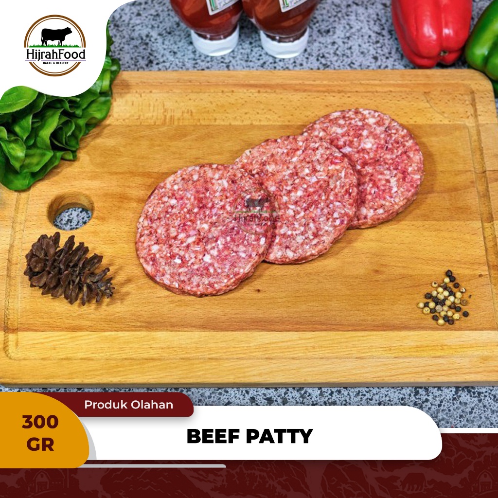 Jual Beef Burger Patty Seasoned Meaty & Juicy Daging Burger Siap